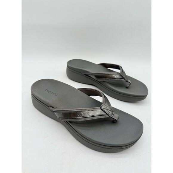 Vionic High Tide II Thong Orthotic Platform Sandal Navy Blue Women's 9.5 - Picture 1 of 7